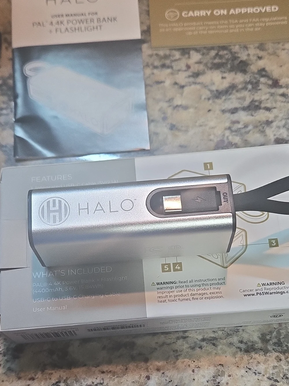 HALO PAL 4.4K Power Bank + Flashlight - Silver